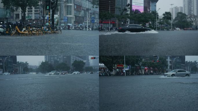 街道淹水-高速摄影