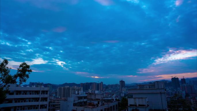 城市风光 城市夜景 日落夜景