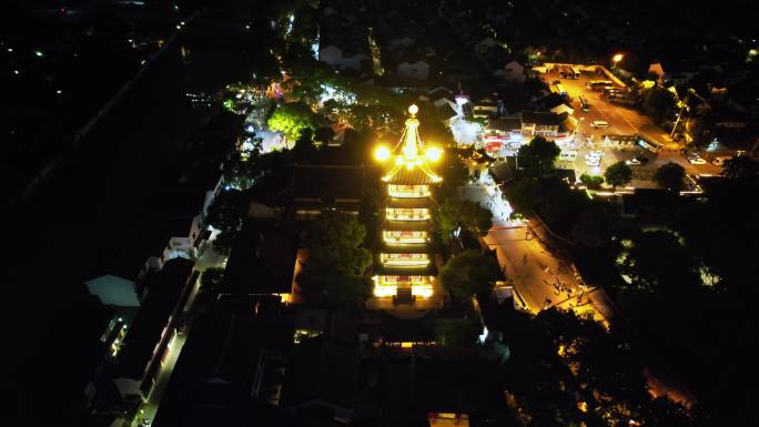 苏州市寒山寺京杭大运河 夜景