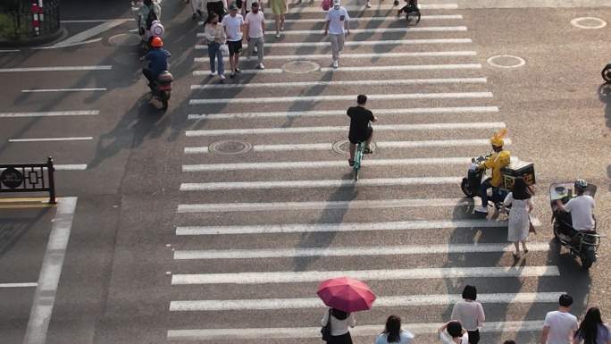 杭州繁忙的车流人流视频素材