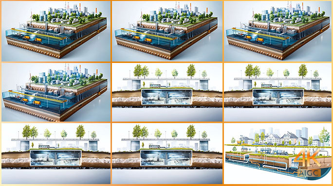 房地产开发工业建设基础设施水电施工剖面图