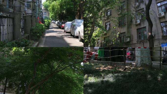 小区环境卫生环卫工人电动车行人