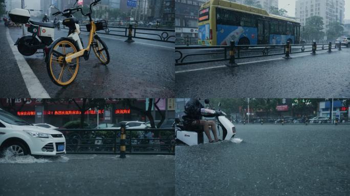 大雨街景-升格动画