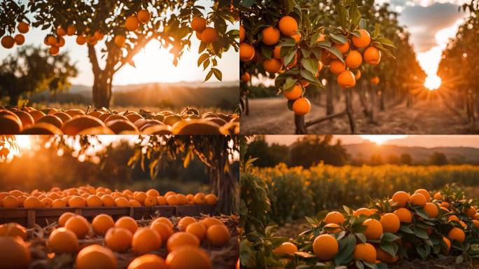 4K橘子橙子农田丰收果园
