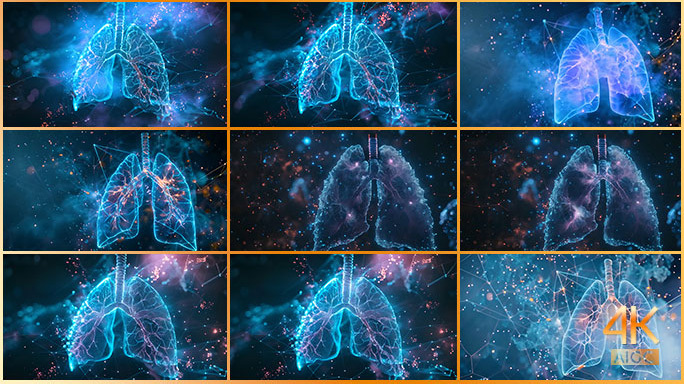 健康肺部电子动画 数字化人体身体生理组织