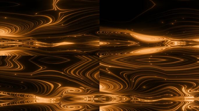 4K灵动弯曲粒子线条曲线绘画抽象艺术背景