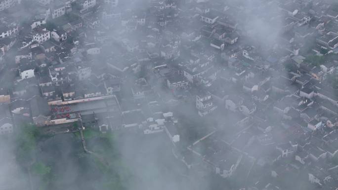 徽州呈坎古村落烟雨徽州