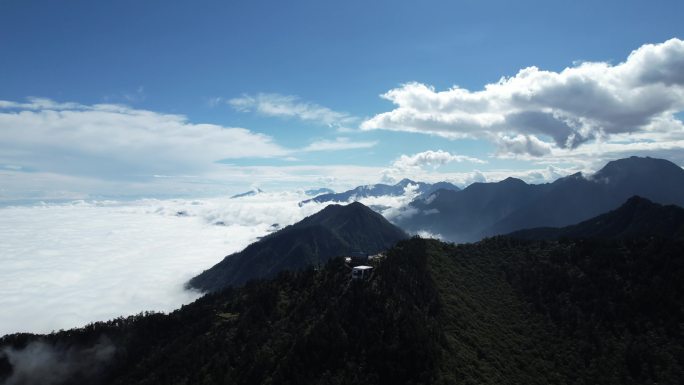 西岭雪山云海航拍