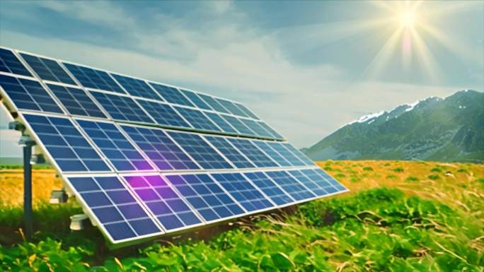 光伏太阳能板清洁能源新能源发电素材ai原