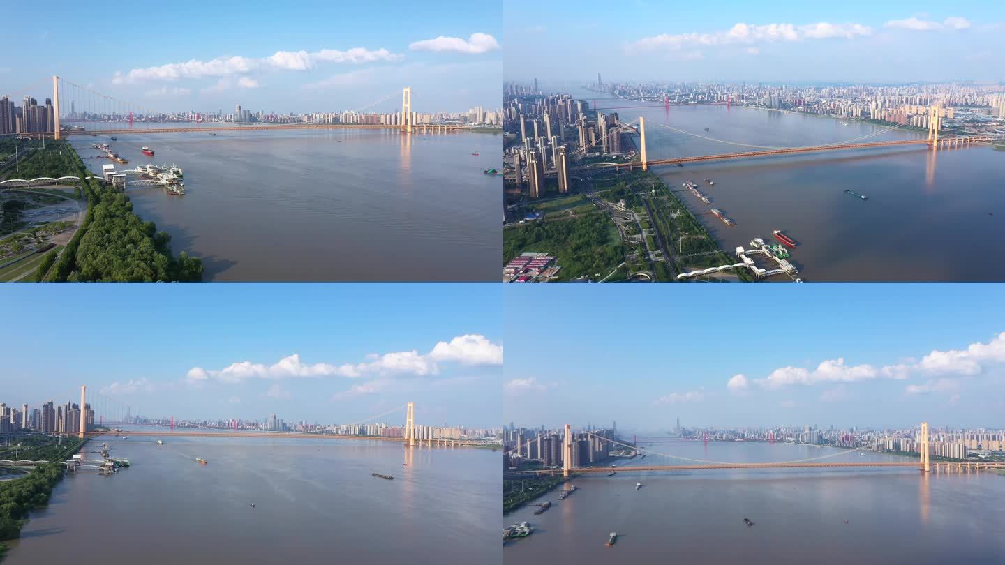武汉杨泗港长江大桥航拍