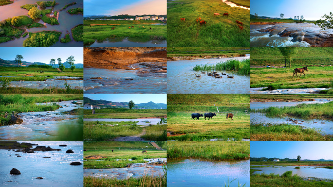 生态河流乡村风景