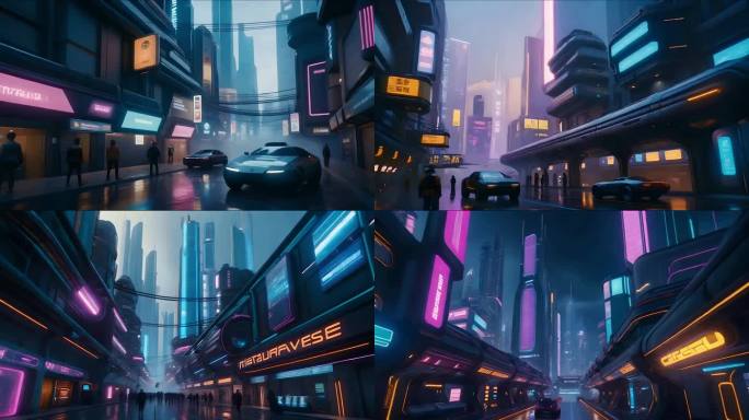 元宇宙赛博朋克科幻未来城市