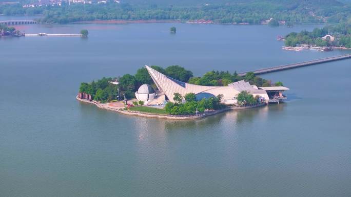 江苏省徐州云龙湖风景区航拍滨湖公园徐州市