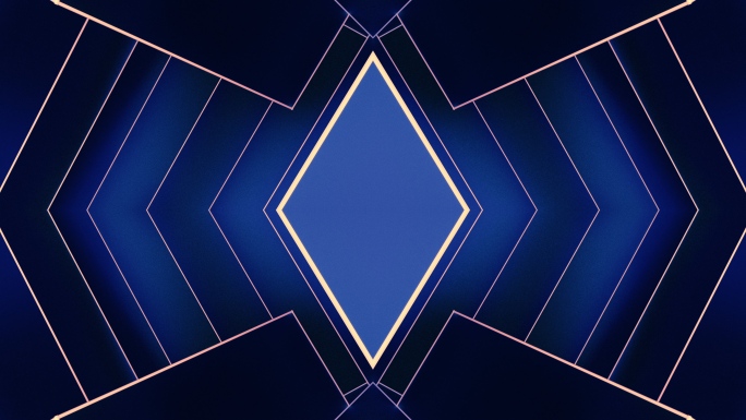 【4K时尚背景】蓝金立体结构图形几何科技