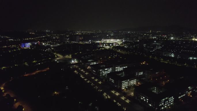 大学宿舍航拍夜景