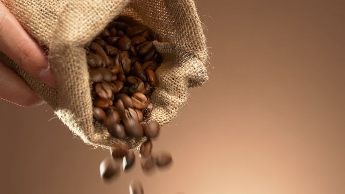 4K咖啡豆原料展示烘焙