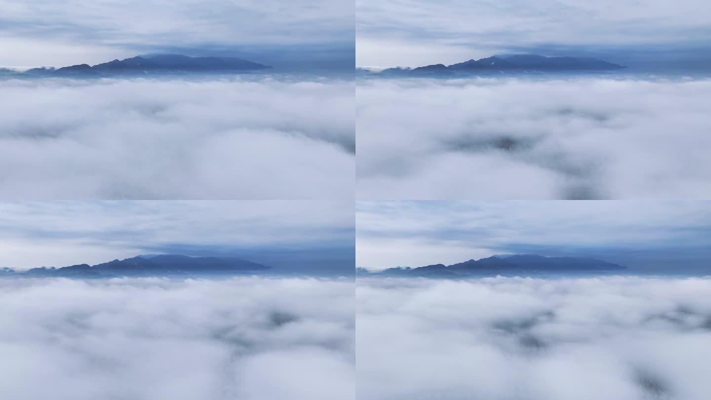 低空云雾上的庐山