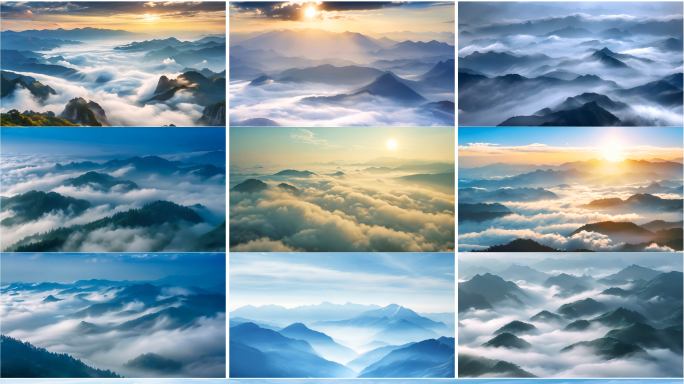 山峰层峦 山峦叠嶂 云雾缭绕 山峰云海