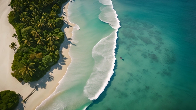 海浪海波浪海岸海洋浪拍打礁石浪花海滩