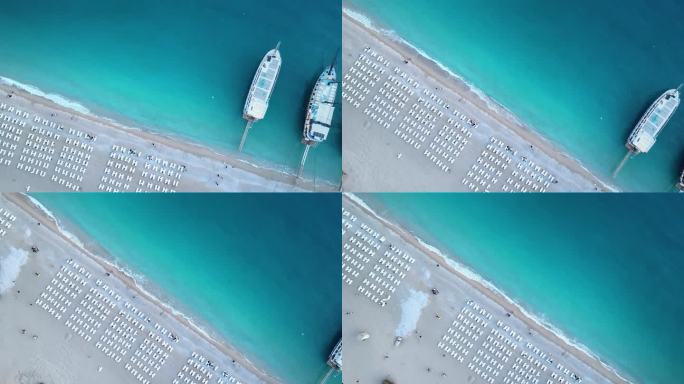 航拍土耳其费特希耶蓝色玻璃海高清视频