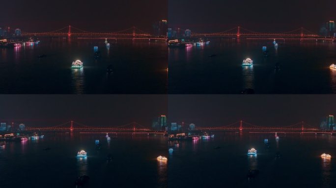 湖北武汉粤汉码头夜游长江邮轮