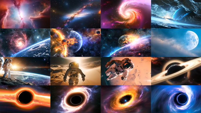 4K宇宙探索银河星系航天宇航员黑洞合集