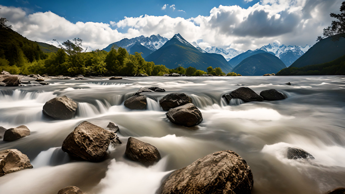 中国风光山壮丽景色大江大河