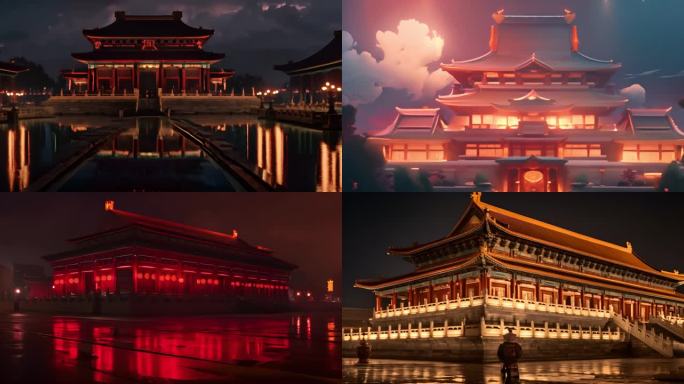 古建筑宫殿中国风古朴典雅历史文化传承古老