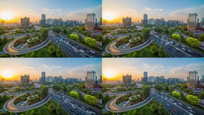 北京三元桥 立交桥 夕阳延时