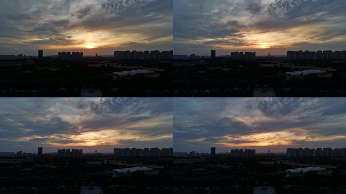 夕阳西下 咸阳 延时摄影云彩