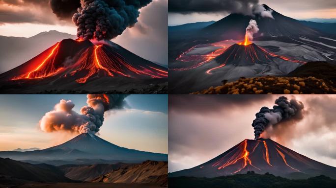 4K火山爆发火山喷发岩浆