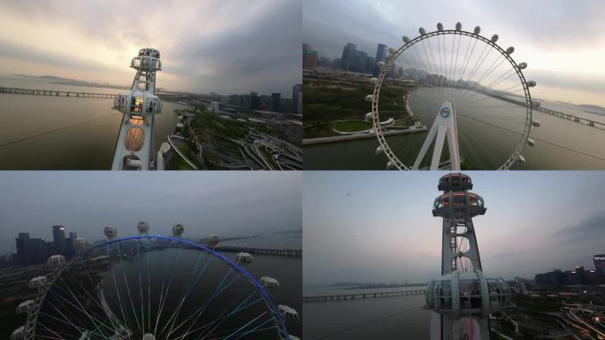 深圳前海湾区之光摩天轮穿越机