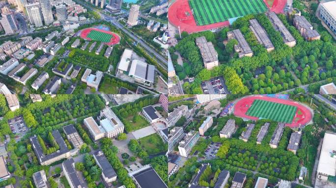 湖南财政经济学院航拍长沙市大学校园风景风