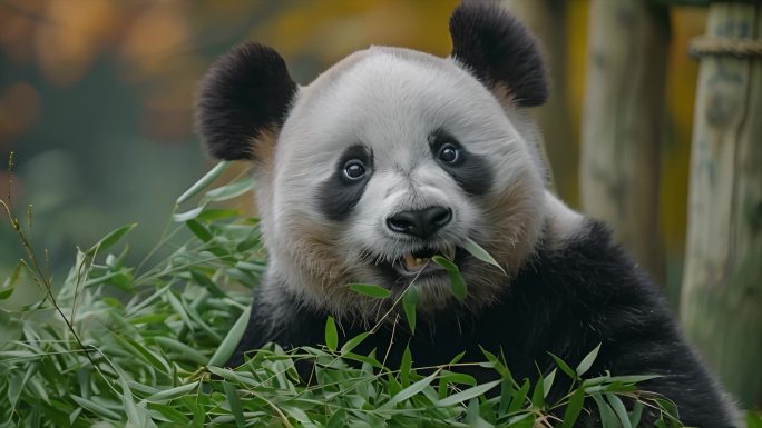 呆萌的大熊猫吃竹子国宝ai素材原创_1