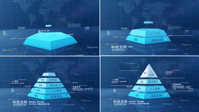 三维科技金字塔层级-版面三-深色版