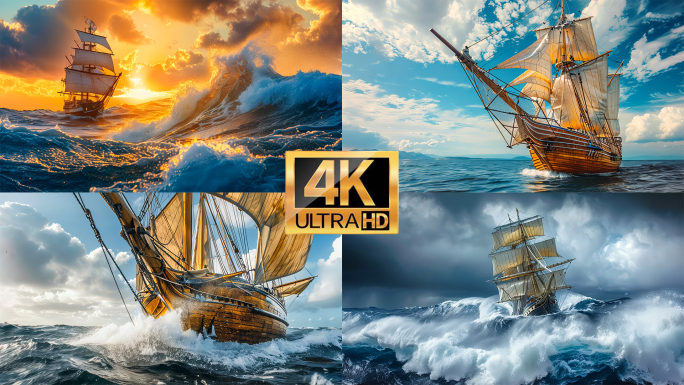 【4K】扬帆起航乘风破浪励志奋斗展望未来