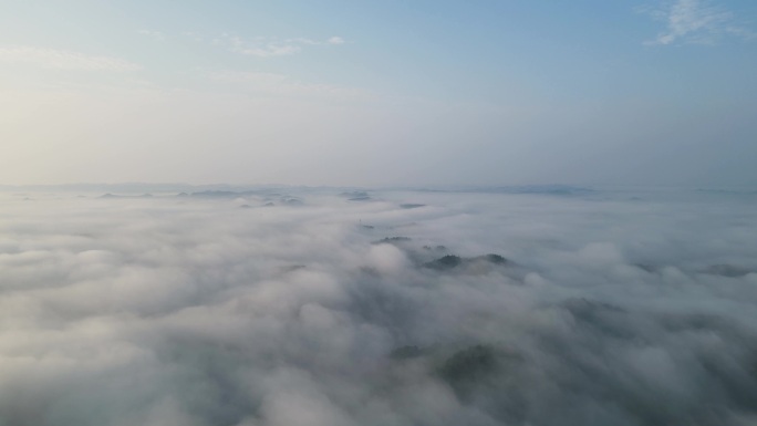 航拍四川南充日出云海之上美丽风景