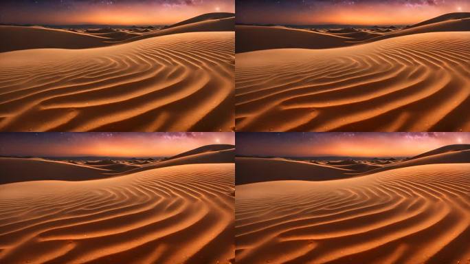 沙漠中星轨银河宇宙沙子