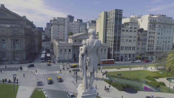 阿根廷 布宜诺斯艾利斯 马约广场城市航拍