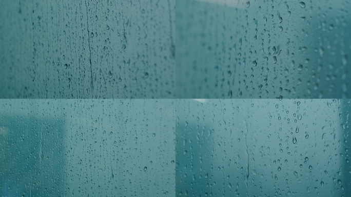 伤感雨天玻璃窗户雨水雨滴