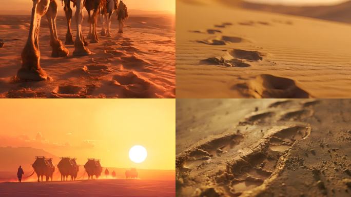 古代沙漠驼队商队丝绸之路一带一路