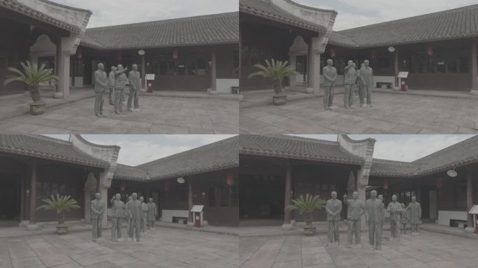 宁波江南第一学堂4K航拍log素材