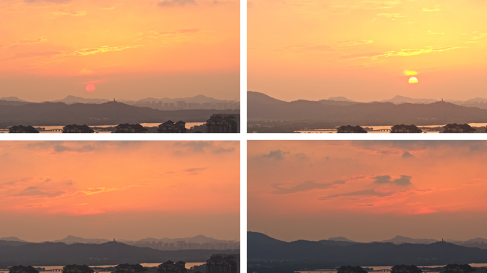 城市夕阳晚霞唯美延时