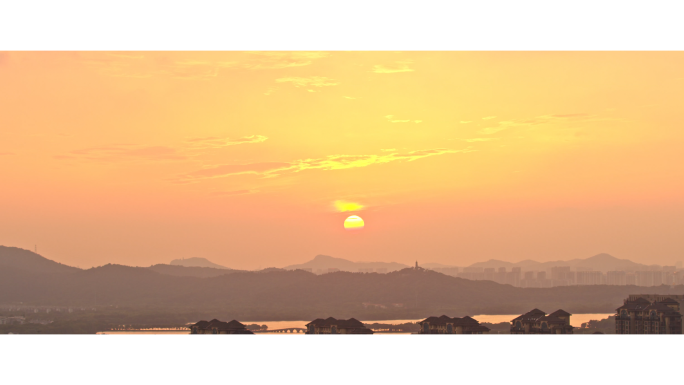 城市夕阳晚霞唯美延时