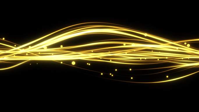 8k宽屏金色粒子光线穿梭流动