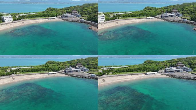 日本 和歌山 白浜 沙滩 航拍视频