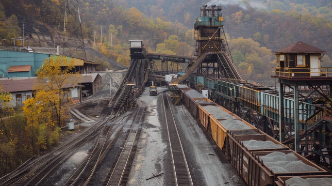 煤矿开采煤炭运输煤矿作业煤炭火车煤炭资源
