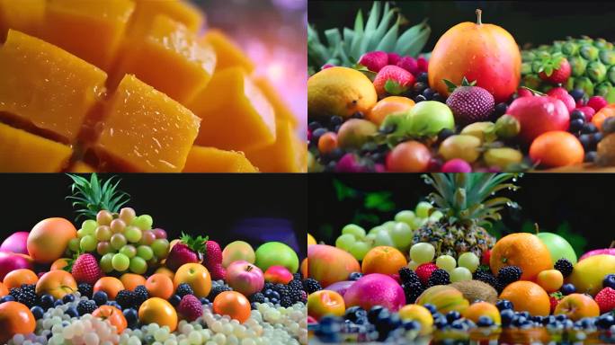 各种新鲜水果慢镜头特写唯美ai素材原创