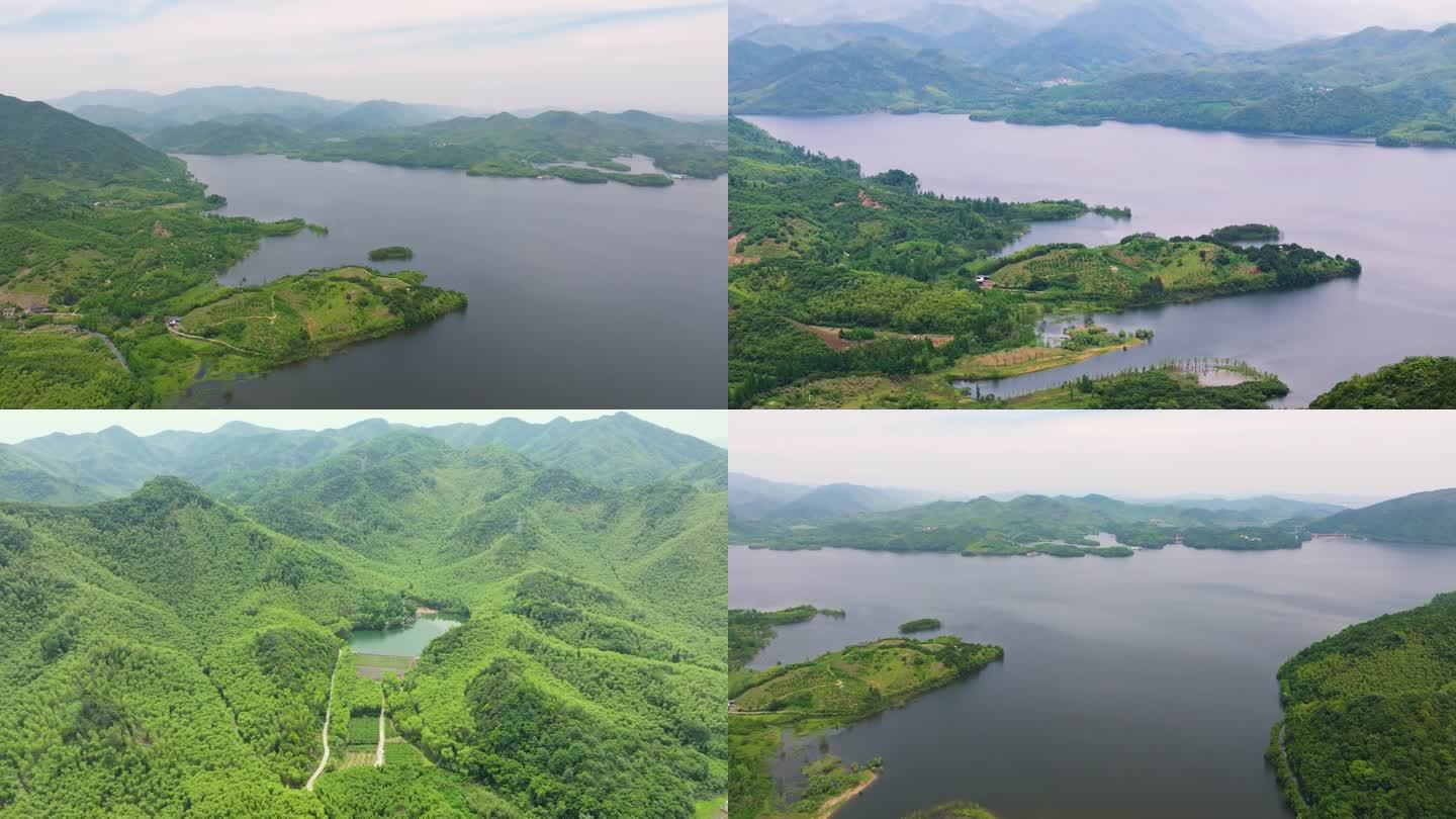 浙江湖州德清对河口水库航拍