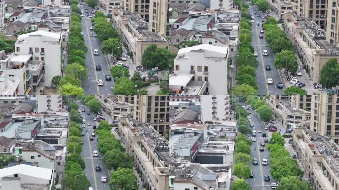 男方接亲车队行驶高端车队出发航拍婚礼车队